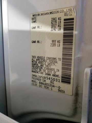 Photo 10 from auction – 2012 NISSAN ALTIMA BAS with VIN 1N4AL2AP5CN545031
