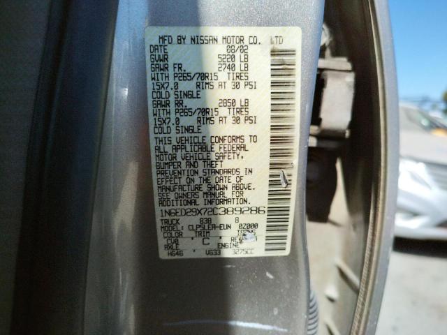 Photo 10 from auction – 2002 NISSAN FRONTIER C with VIN 1N6ED29X72C389286