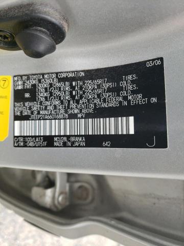 Photo 10 from auction – 2006 TOYOTA HIGHLANDER with VIN JTEEP21A660168878