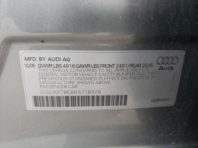 Photo 10 from auction – 2006 AUDI A4 2.0T AV with VIN WAUKF78E86A118328