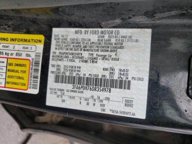 Photo 10 from auction – 2013 FORD FUSION SE with VIN 3FA6P0H76DR354978