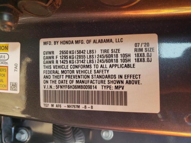 Photo 10 from auction – 2021 HONDA PILOT EX with VIN 5FNYF6H36MB009814
