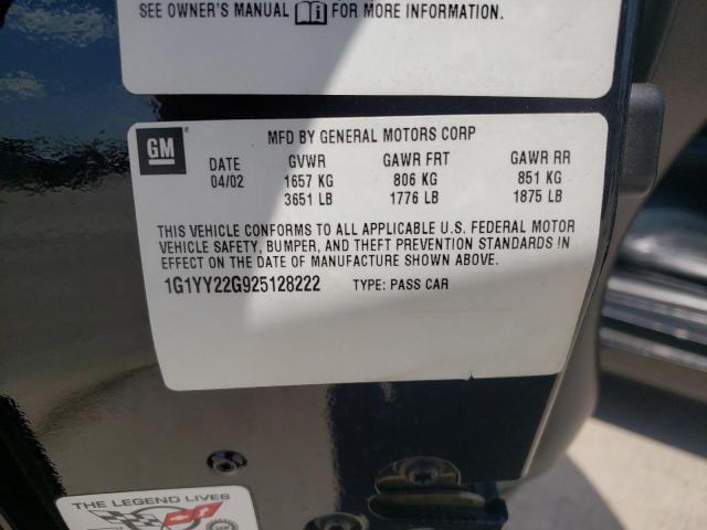 Photo 10 from auction – 2002 CHEVROLET CORVETTE with VIN 1G1YY22G925128222