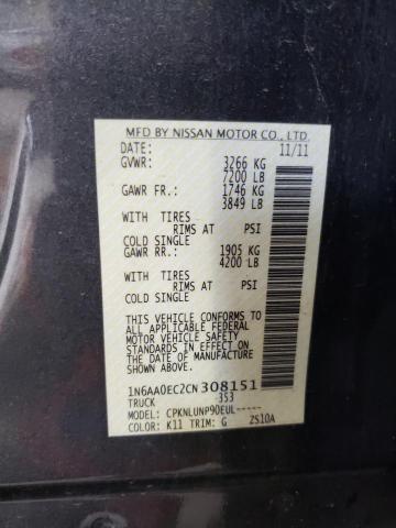Photo 10 from auction – 2012 NISSAN TITAN S with VIN 1N6AA0EC2CN308151