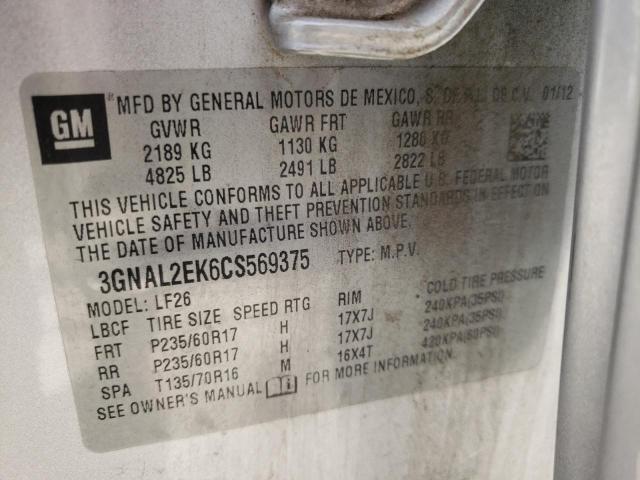 Photo 10 from auction – 2012 CHEVROLET CAPTIVA SP with VIN 3GNAL2EK6CS569375