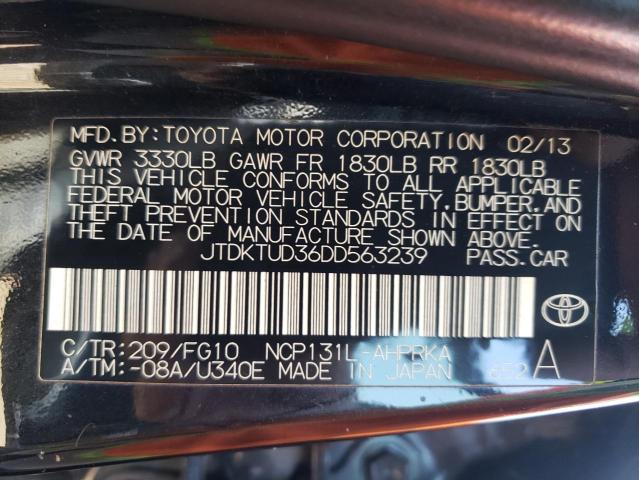 Photo 10 from auction – 2013 TOYOTA YARIS with VIN JTDKTUD36DD563239