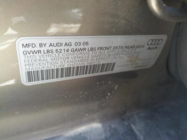 Photo 10 from auction – 2005 AUDI A6 3.2 QUA with VIN WAUDG74F15N109725