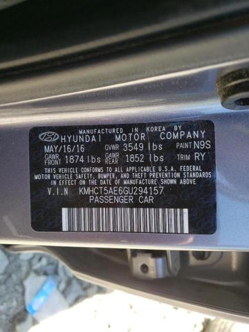 Photo 10 from auction – 2016 HYUNDAI ACCENT SE with VIN KMHCT5AE6GU294157