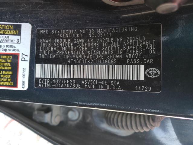 Photo 10 from auction – 2014 TOYOTA CAMRY L with VIN 4T1BF1FK2EU419095