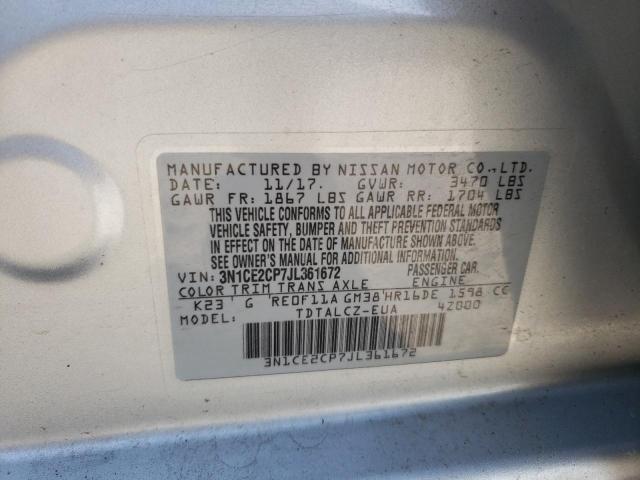 Photo 10 from auction – 2018 NISSAN VERSA NOTE with VIN 3N1CE2CP7JL361672