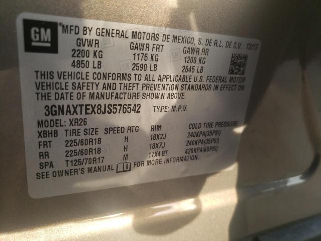 Photo 10 from auction – 2018 CHEVROLET EQUINOX LT with VIN 3GNAXTEX8JS576542