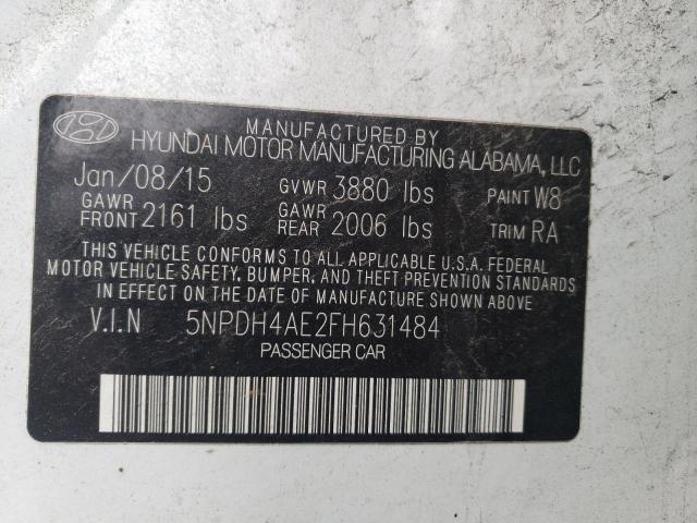 Photo 10 from auction – 2015 HYUNDAI ELANTRA SE with VIN 5NPDH4AE2FH631484