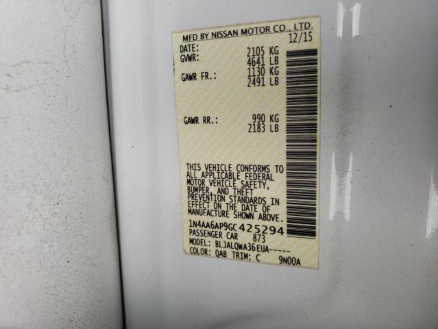 Photo 10 from auction – 2016 NISSAN MAXIMA 3.5 with VIN 1N4AA6AP9GC425294