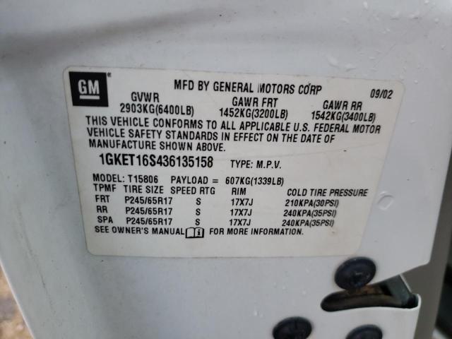 Photo 10 from auction – 2003 GMC ENVOY XL with VIN 1GKET16S436135158