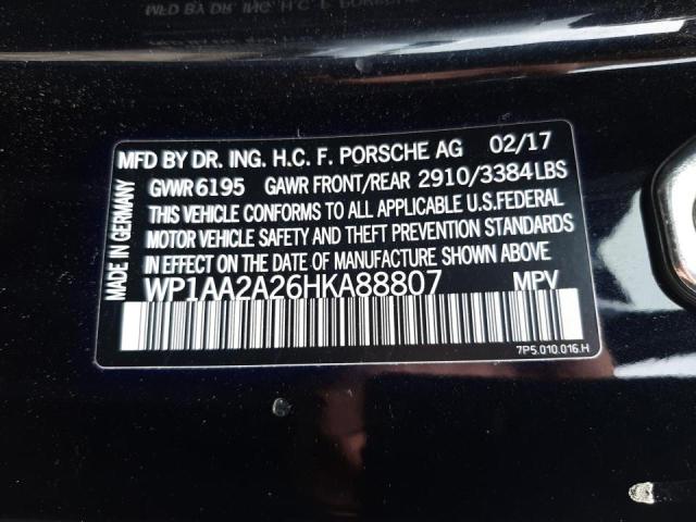 Photo 10 from auction – 2017 PORSCHE CAYENNE with VIN WP1AA2A26HKA88807