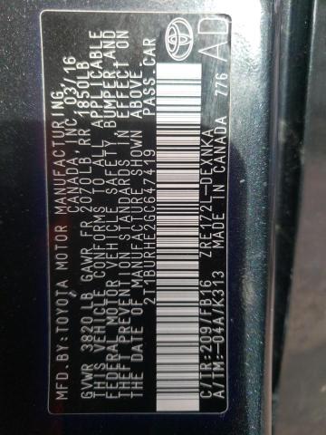 Photo 10 from auction – 2016 TOYOTA COROLLA L with VIN 2T1BURHE2GC647419