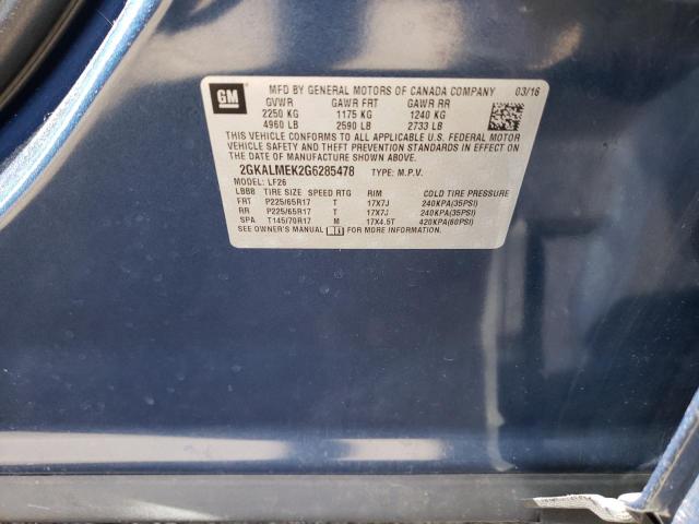Photo 10 from auction – 2016 GMC TERRAIN SL with VIN 2GKALMEK2G6285478