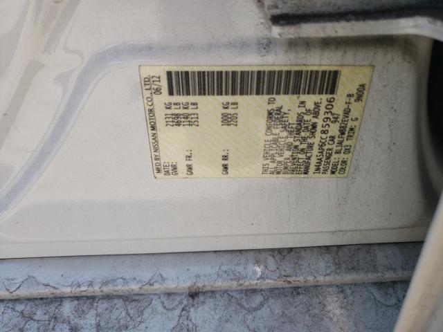 Фото 10 с аукциона – 2012 NISSAN MAXIMA S с VIN 1N4AA5AP6CC859306