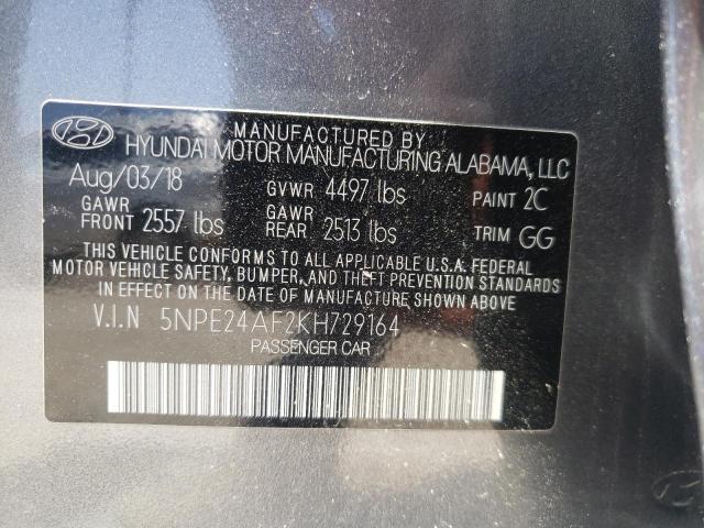 Photo 10 from auction – 2019 HYUNDAI SONATA SE with VIN 5NPE24AF2KH729164