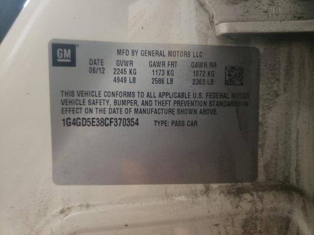 Photo 10 from auction – 2012 BUICK LACROSSE P with VIN 1G4GD5E38CF370354