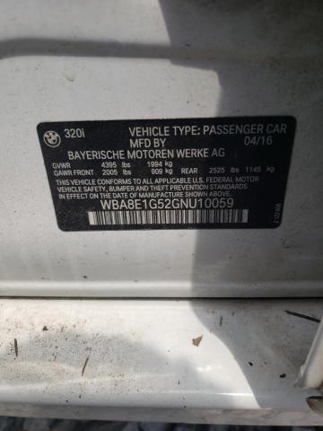 Photo 10 from auction – 2016 BMW 320 I with VIN WBA8E1G52GNU10059