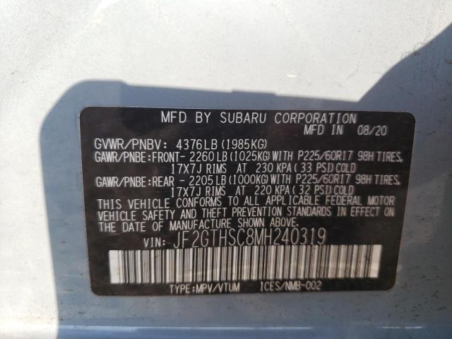 Photo 10 from auction – 2021 SUBARU CROSSTREK with VIN JF2GTHSC8MH240319