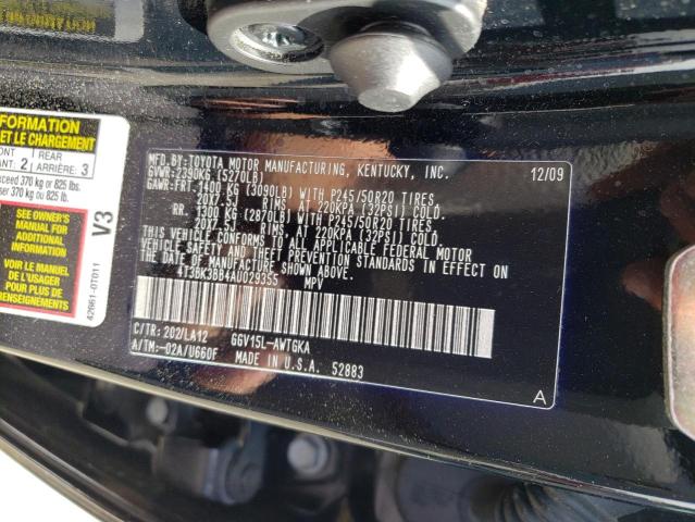 Photo 10 from auction – 2010 TOYOTA VENZA with VIN 4T3BK3BB4AU029355