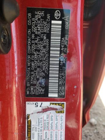 Photo 10 from auction – 2008 TOYOTA PRIUS with VIN JTDKB20U787769499