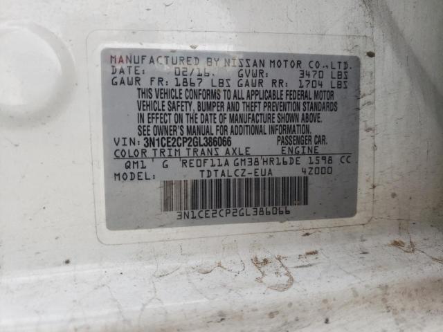 Photo 10 from auction – 2016 NISSAN VERSA NOTE with VIN 3N1CE2CP2GL386066