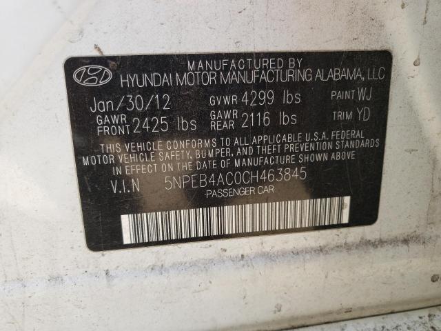 Photo 10 from auction – 2012 HYUNDAI SONATA GLS with VIN 5NPEB4AC0CH463845