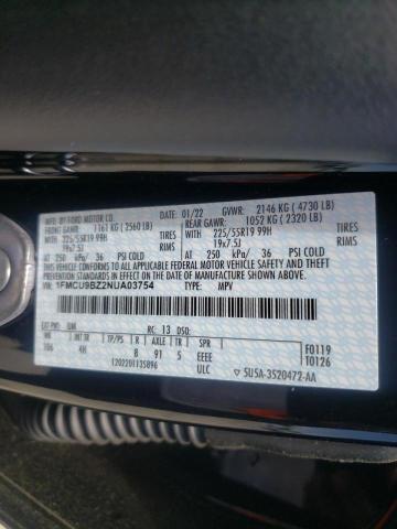 Photo 10 from auction – 2022 FORD ESCAPE SE with VIN 1FMCU9BZ2NUA03754