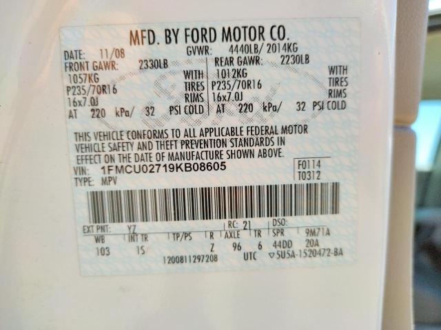 Photo 10 from auction – 2009 FORD ESCAPE XLS with VIN 1FMCU02719KB08605