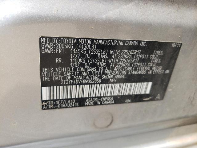 Photo 10 from auction – 2011 TOYOTA RAV4 LIMIT with VIN 2T3YF4DV4BW092856