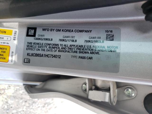 Photo 10 from auction – 2017 CHEVROLET SPARK LS with VIN KL8CB6SA1HC754012