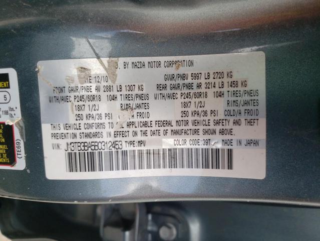 Photo 10 from auction – 2011 MAZDA CX-9 with VIN JM3TB3BA5B0312453