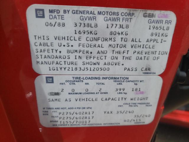 Photo 10 from auction – 1988 CHEVROLET CORVETTE with VIN 1G1YY2183J5120500