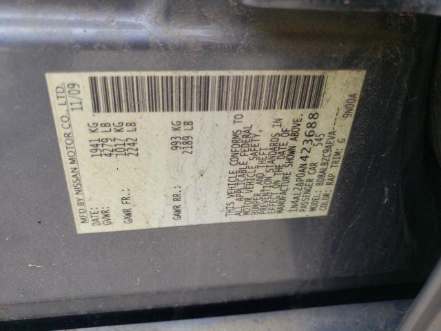 Photo 10 from auction – 2010 NISSAN ALTIMA BAS with VIN 1N4AL2AP0AN423688