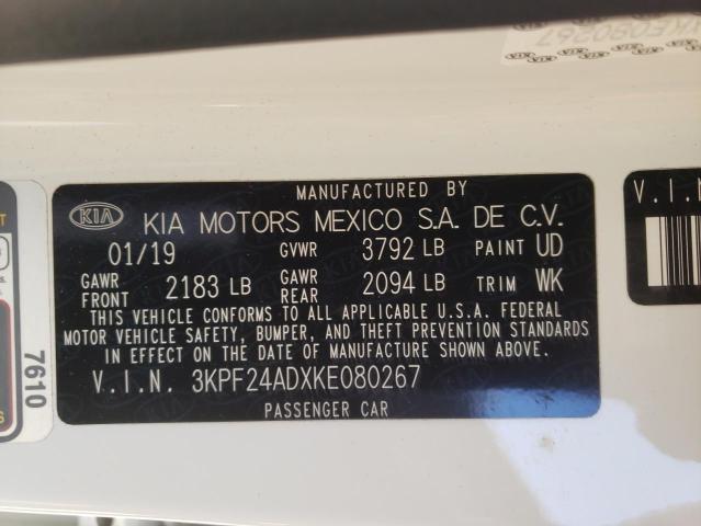 Photo 10 from auction – 2019 KIA FORTE FE with VIN 3KPF24ADXKE080267