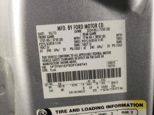 Photo 10 from auction – 2013 FORD F150 SUPER with VIN 1FTFW1EF5DFC69741