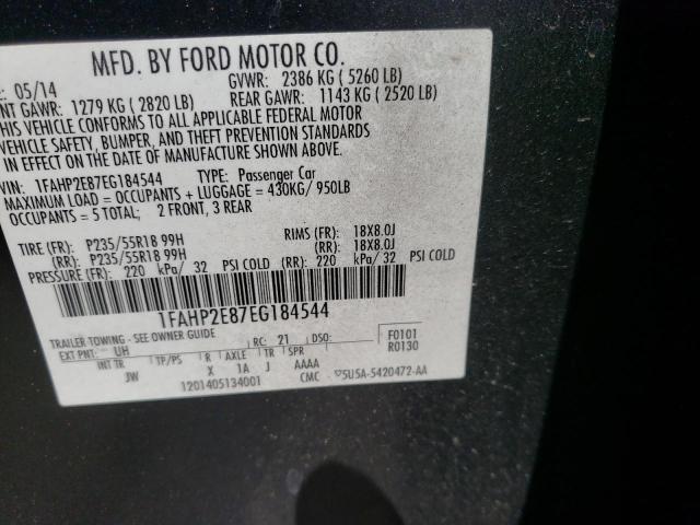 Photo 10 from auction – 2014 FORD TAURUS SEL with VIN 1FAHP2E87EG184544