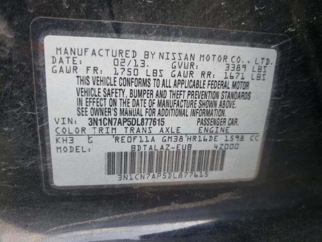 Photo 10 from auction – 2013 NISSAN VERSA S with VIN 3N1CN7AP5DL877615