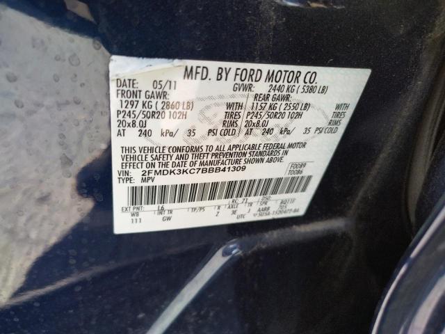 Photo 10 from auction – 2011 FORD EDGE LIMIT with VIN 2FMDK3KC7BBB41309