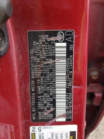 Photo 10 from auction – 2006 TOYOTA COROLLA CE with VIN 2T1BR32E86C659435