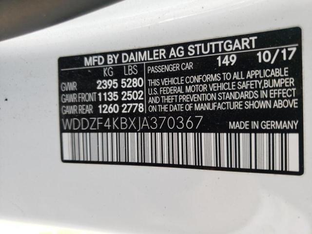 Photo 10 from auction – 2018 MERCEDES-BENZ E 300 4MAT with VIN WDDZF4KBXJA370367
