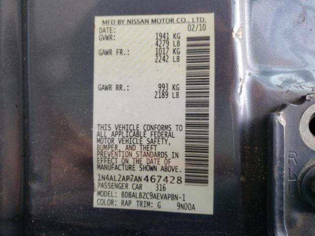 Photo 10 from auction – 2010 NISSAN ALTIMA BAS with VIN 1N4AL2AP7AN467428
