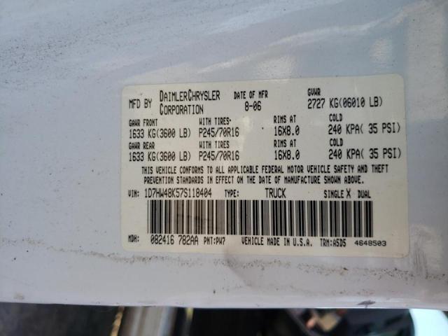 Photo 10 from auction – 2007 DODGE DAKOTA QUA with VIN 1D7HW48K57S118404