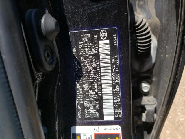 Photo 10 from auction – 2012 TOYOTA CAMRY BASE with VIN 4T1BF1FK6CU044762