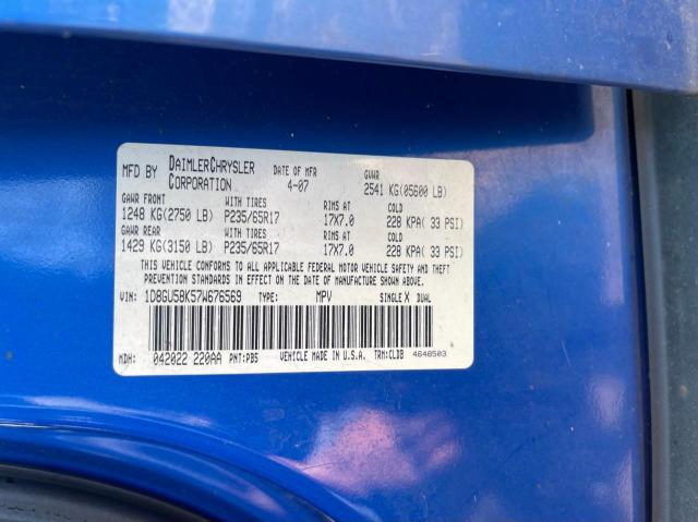 Photo 10 from auction – 2007 DODGE NITRO SLT with VIN 1D8GU58K57W676569