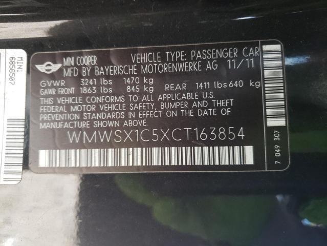 Photo 10 from auction – 2012 MINI COOPER COU with VIN WMWSX1C5XCT163854