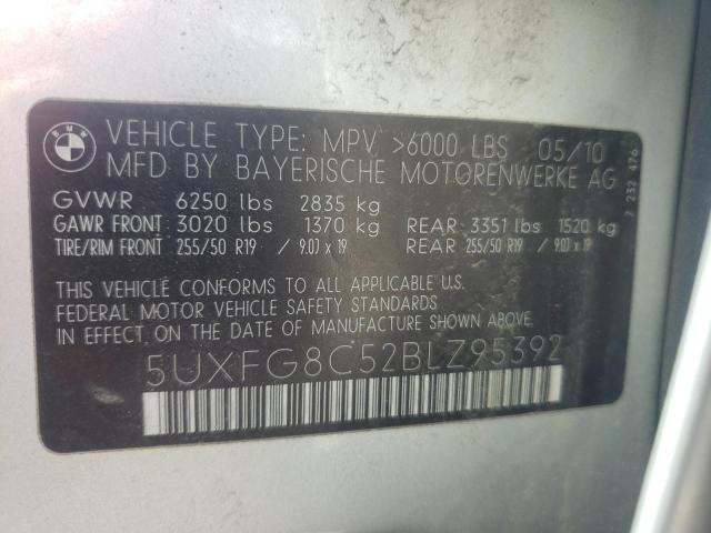 Photo 10 from auction – 2011 BMW X6 XDRIVE5 with VIN 5UXFG8C52BLZ95392